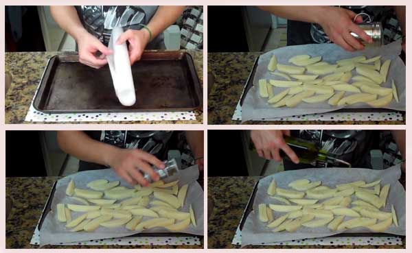 Preparación de papas fritas
