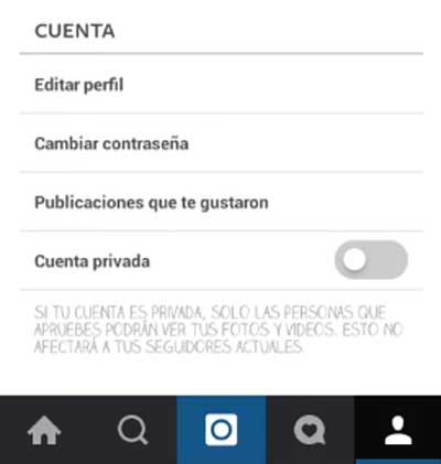 Hacer perfil privado en Instagram