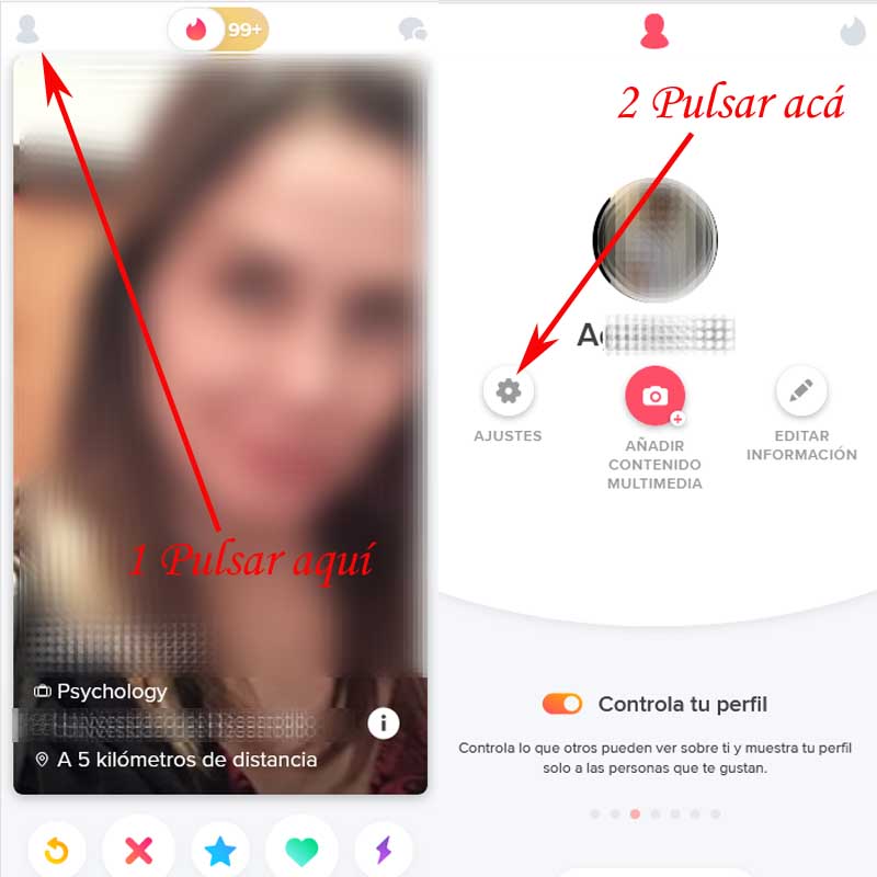 cambiar datos en tinder