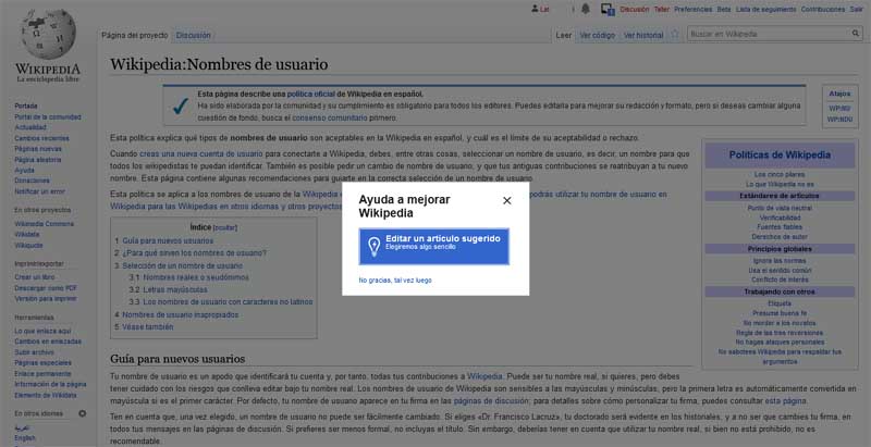crear una cuenta en wikipedia