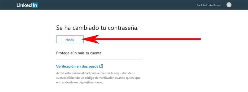 crear nueva contrasena en linkedin