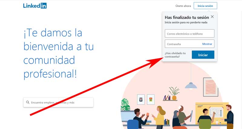 cambiar contrasena en linkedin