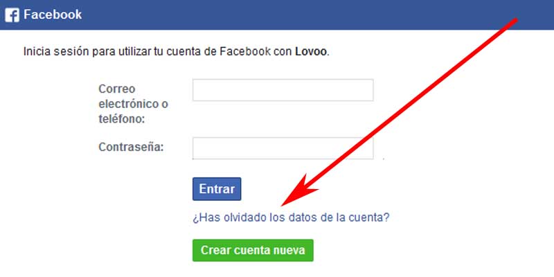 recuperar cuenta de lovoo vinculada a facebook