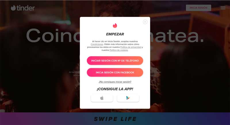 ingresar a tinder web