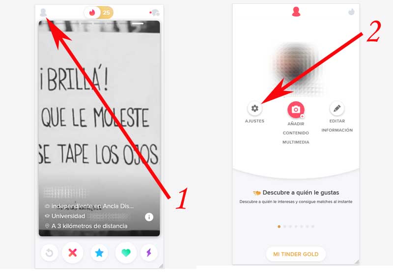 configurar cuenta de tinder