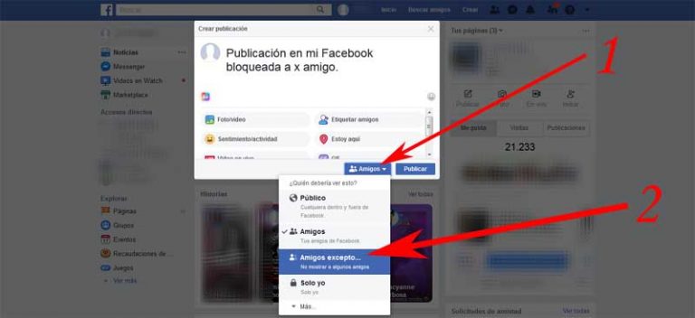 Cómo publicar en Facebook sin que una persona lo vea