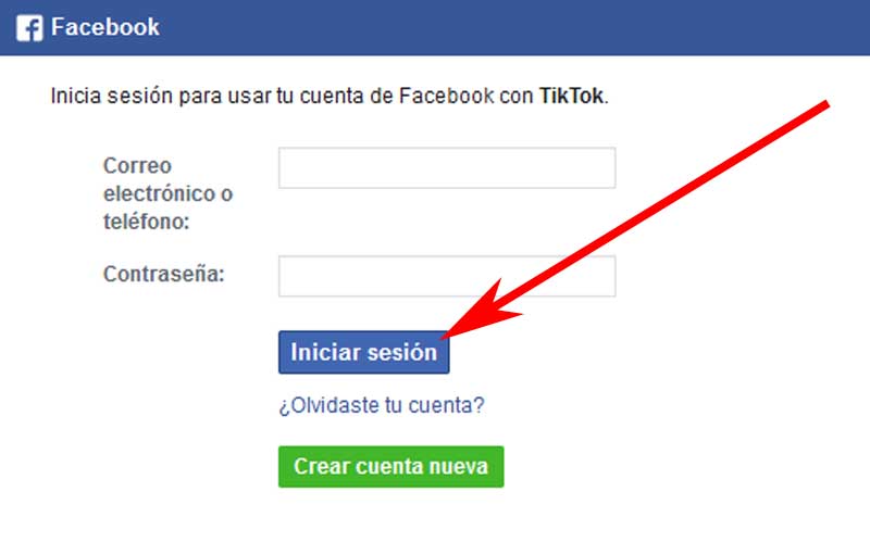 create a tiktok account with Facebook